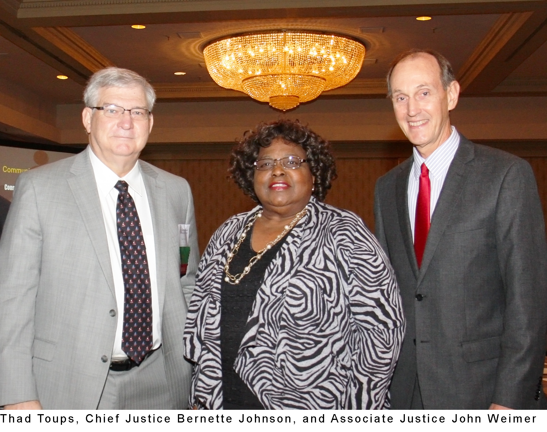 Thad Toups, Chief Justice Bernette J. Johnson, Justice John L. Weimer