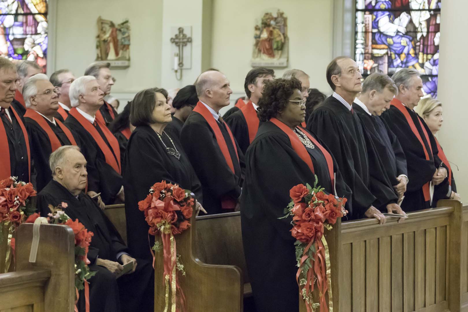 Louisiana Supreme Court Justices and Judges from throughout the state attend the annual Red Mass at St. Louis Cathedral.